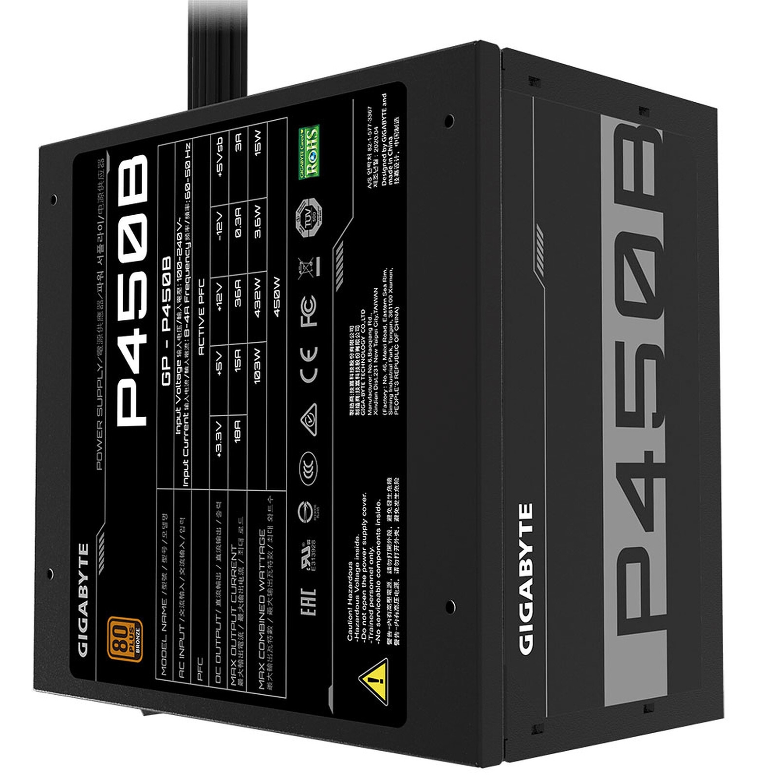 Aucune photo du produit GIGABYTE  450W - GP-P450B - 80 plus Bronze