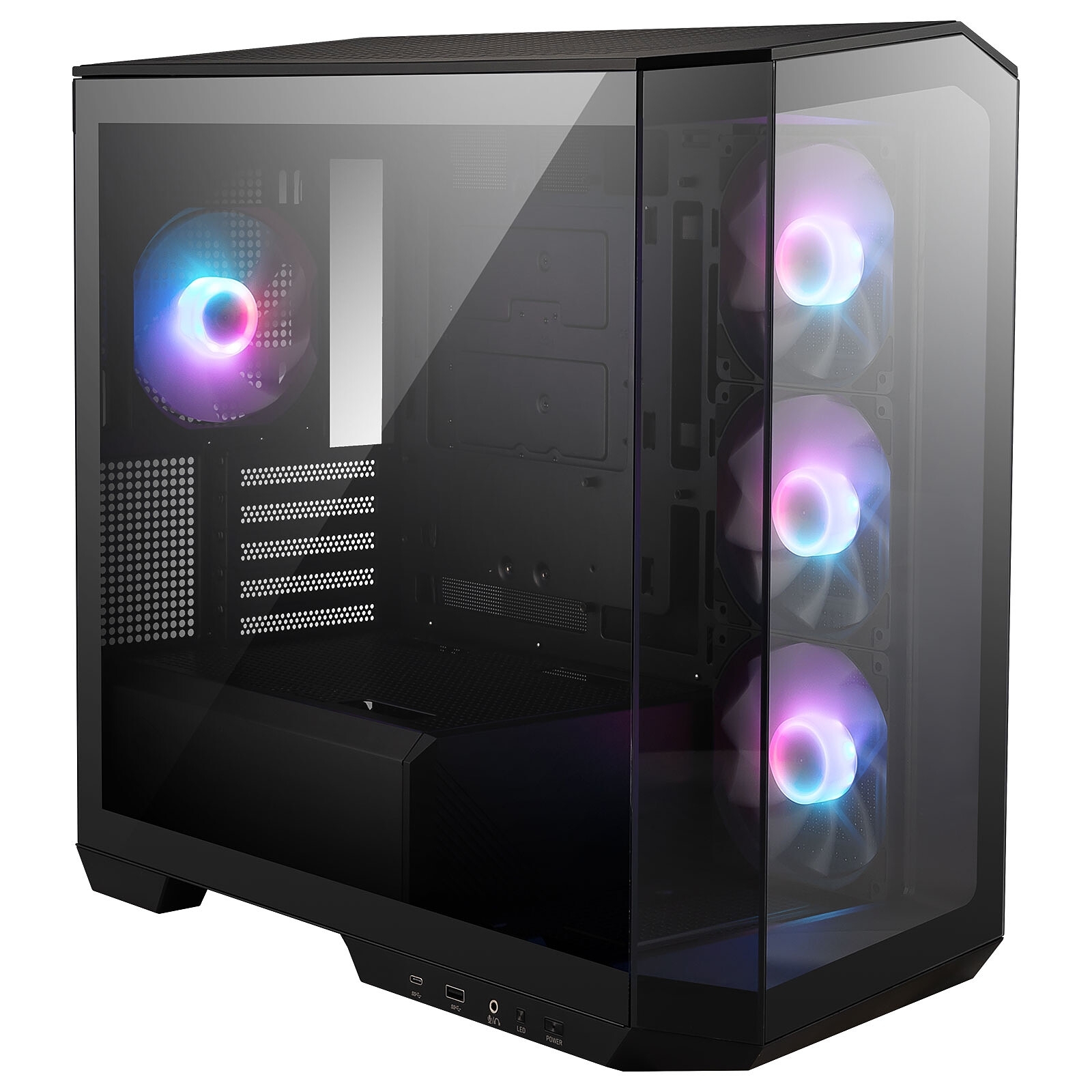 MSI MAG PANO M100R PZ, format Micro ATX, fourni avec 4 ventilateur 120mm RGB.