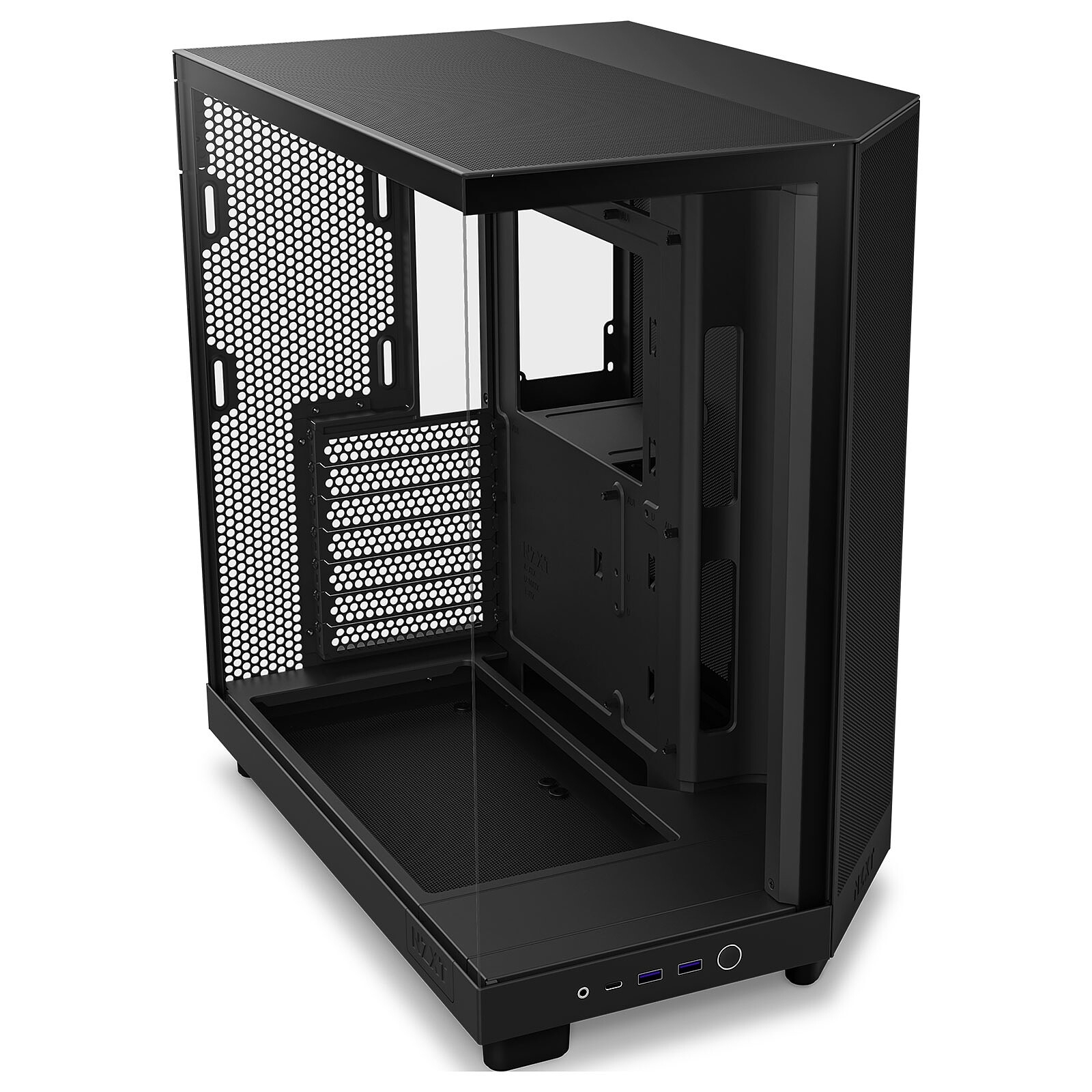 NZXT H6 Flow Black, fourni 3 ventilateurs. Emplacement pour watercooling 3 x 120mm sur le dessus.