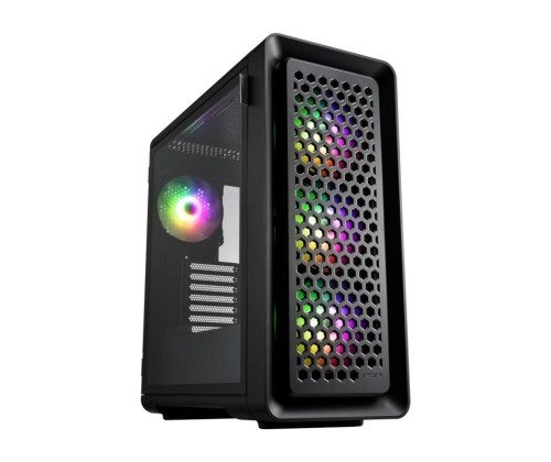 FSP (FORTRON) Boitier CUT593A Noir E-ATX, Format E-ATX, fourni avec 4 ventilateurs 120mm RGB.
