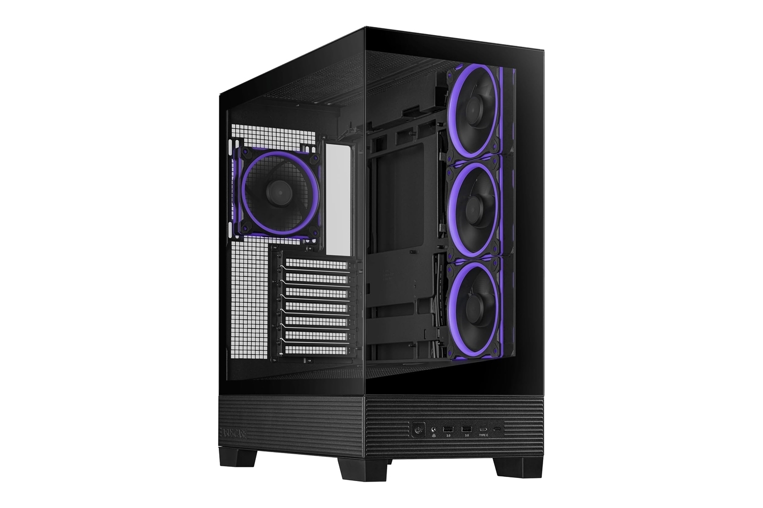 ASUS A31 PLUS TG ARGB BLACK, format ATX, livré avec 4 ventilateurs RGB