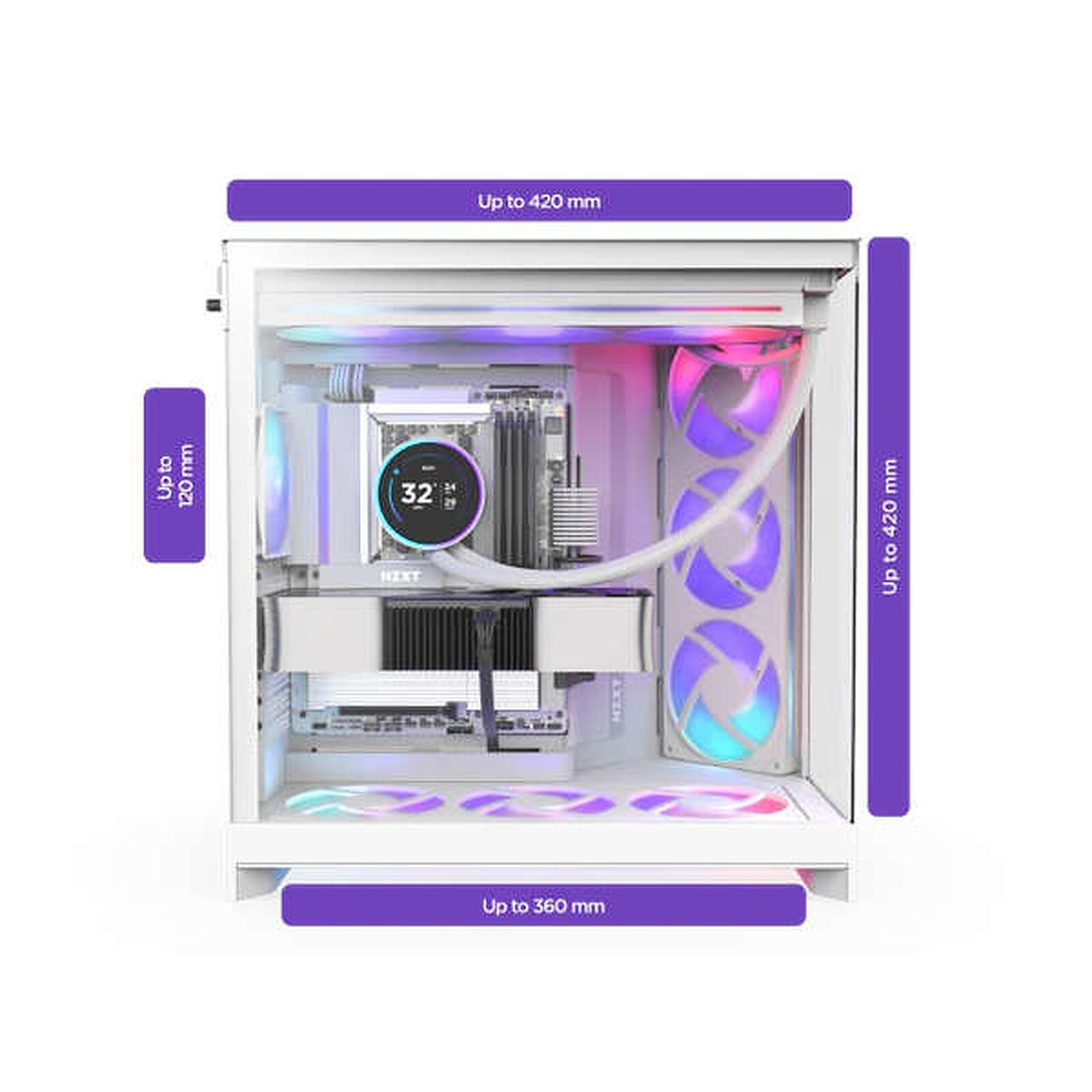 Aucune photo du produit NZXT H9 Flow RGB  All White