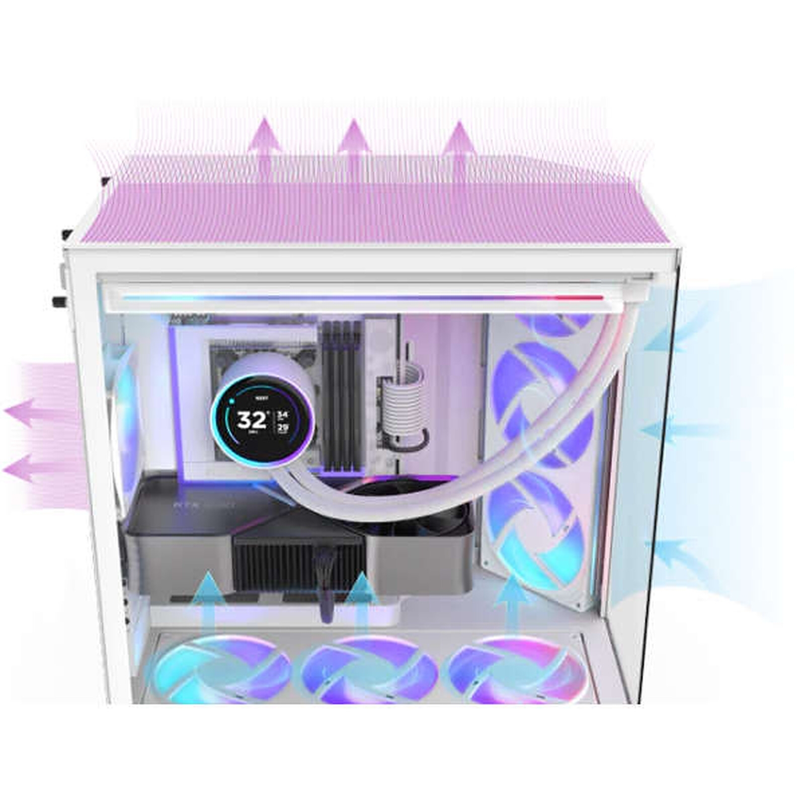 Aucune photo du produit NZXT H9 Flow RGB  All White