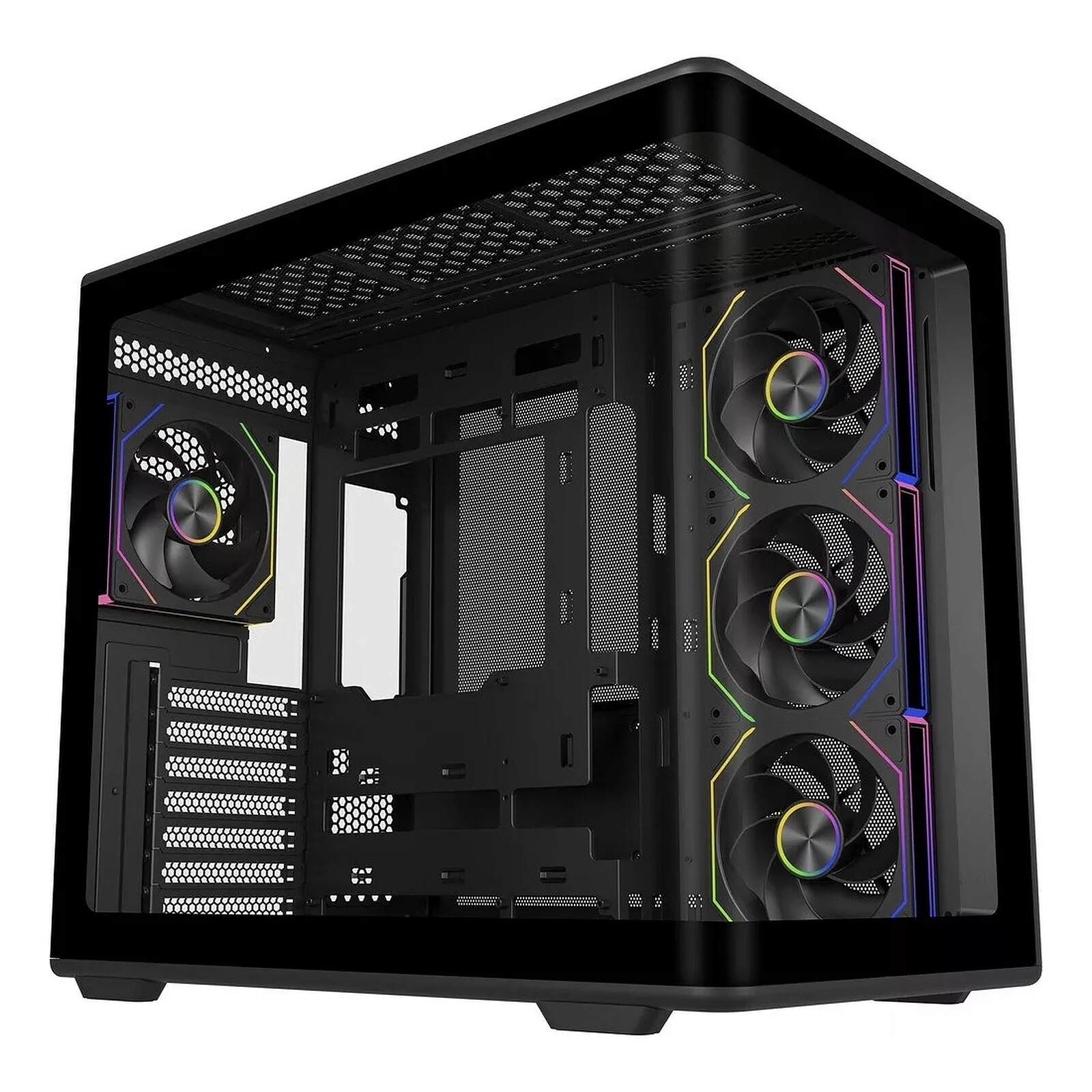 COOLER MASTER Elite 600 Black , Boitier ATX, porte en verre trempé, 4 ventilateur 120mm RGB.
