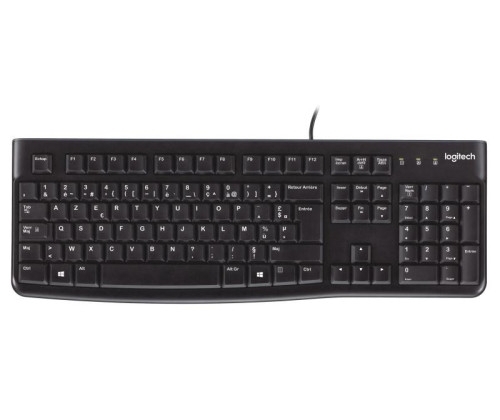 Logitech K120, clavier USB, Français, noir.