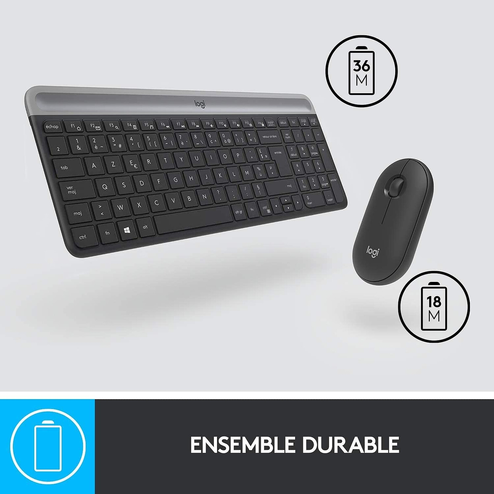 Aucune photo du produit Logitech KIT MK470 Slim Noir