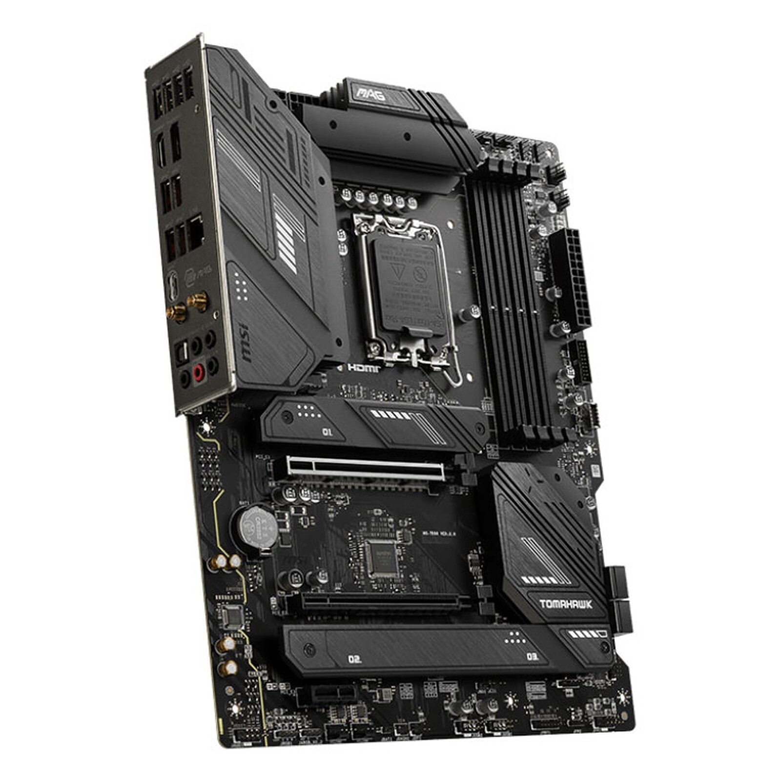 MSI MAG B760 TOMAHAWK WIFI, Format ATX, Socket LGA 1700, 4 x DDR5, 2 x M2nvme, 4 x SATA, USB-C.