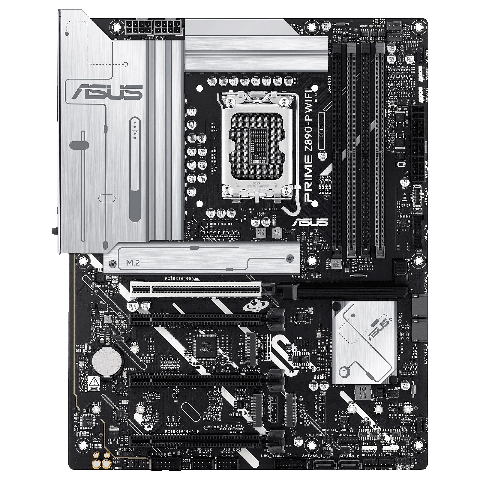 ASUS PRIME Z890-P WIFI, Format ATX, Socket LGA 1851, 4xDDR5, 3xM2 Nvme, Wifi 7 / Bluetooth 5.4.