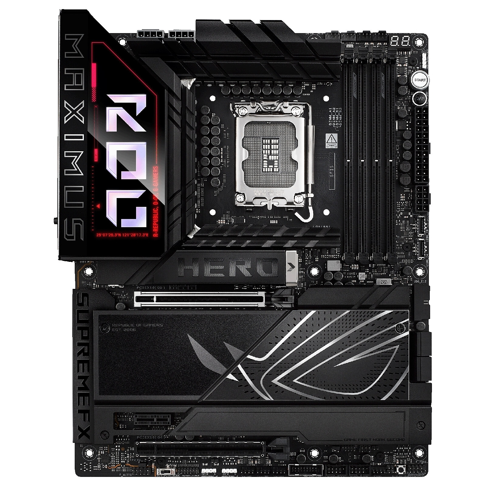 ASUS ROG MAXIMUS Z890 HERO, Format ATX, Socket LGA1851, 4 x DDR5, 6 x M2 nvme, Wifi 7 et Bluetooth 5.4.