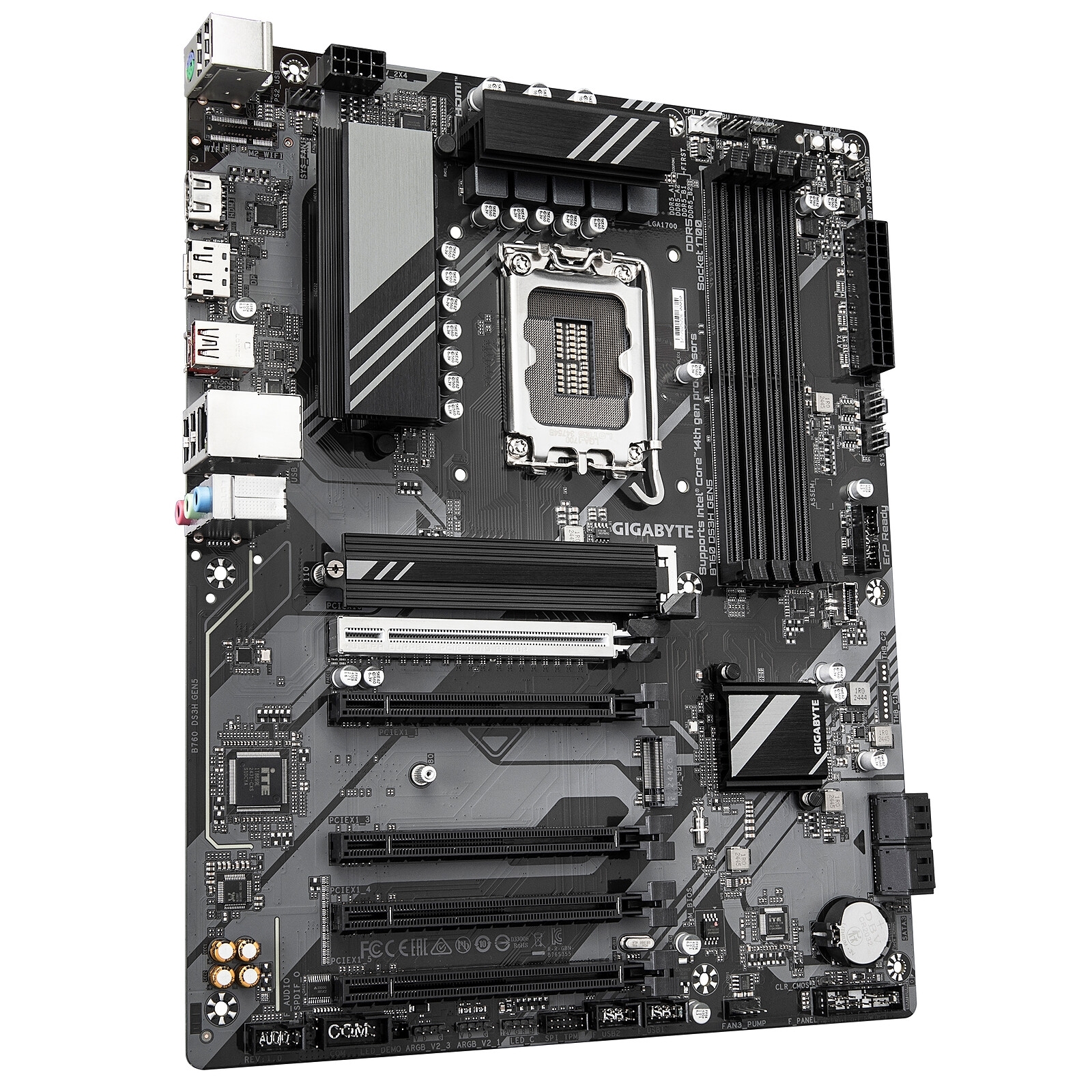 GIGABYTE B760 DS3H GEN5, Format ATX, Socket LGA 1700, 4 x DDR5, 2 x M2nvme, 4 x SATA.