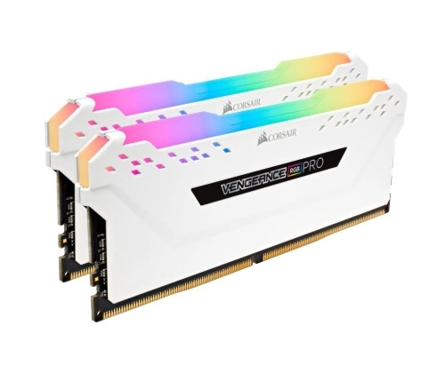 CORSAIR VENGEANCE RGB PRO SERIES 16 GO ( 2 x 8 Go ) DDR4 PC-3200  CL16 - BLANC (CMW16GX4M2C3200C16W).