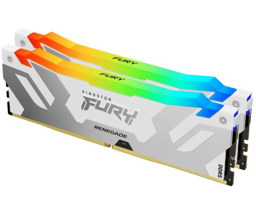 Kingston Technology FURY 32Go 6400MT/s DDR5 CL32 DIMM (Kit de 2x16 Go) Renegade RGB Blanc XMP