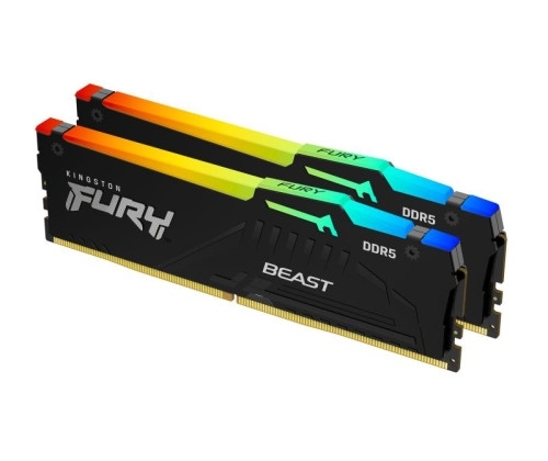 Kingston Technology FURY Beast 64 Go ( 2 x 32 Go ) DDR5 PC-6000 CL36 RGB EXPO (KF560C36BBEAK2-64).