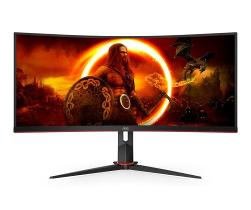 AOC G2 CU34G2XP/BK, moniteur 34'' large, 3440 x 1440, Incurvé, 180hz, 1ms, Hdmi / displayPort, hub USB. Son.