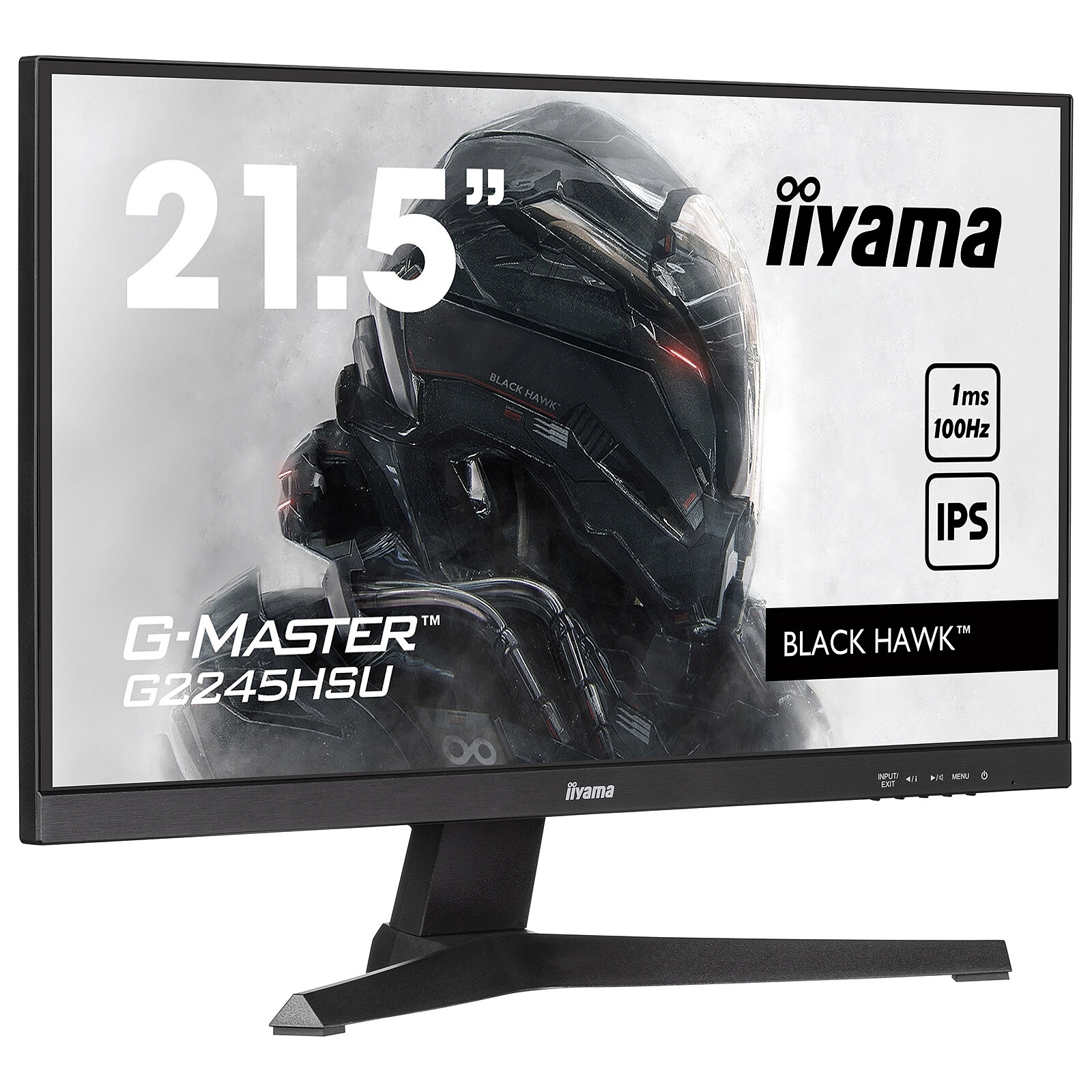 iiyama G-MASTER G2245HSU-B2, 22'' FullHD, IPS, 100hz, 1ms, HDMI / DP / USB / Son.