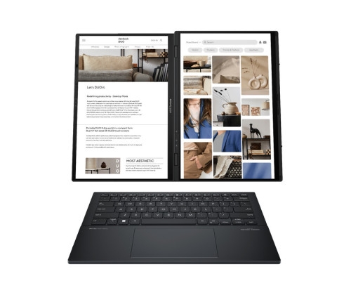 ASUS ZenBook OLED UX8406CA-ISSQL41X, CPU Intel U9 285H, 32 Go de RAM, SSD 1 To, écrans 2 x 14'' 2880 x 1800, Vidéo Intel Arc Graphic, Windows 11. Attention: vendu sans chargeur USB-C.
