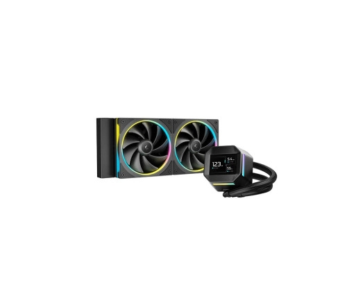 DeepCool LM240, refroidissement liquide CPU, 2 x ventilateur 120mm RGB, afficheur cristaux liquides 2.4''.