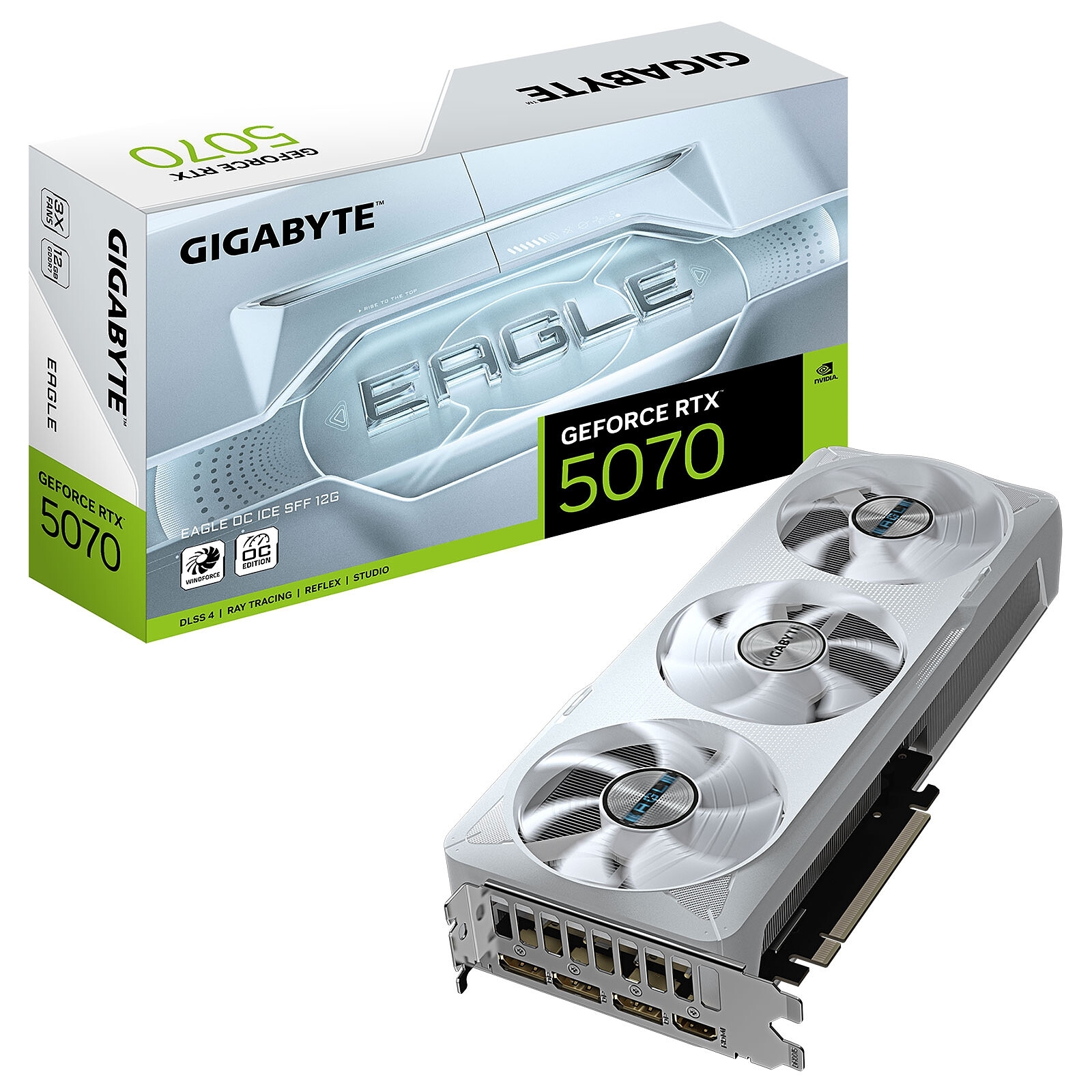 Aucune photo du produit GIGABYTE GeForce RTX 5070 EAGLE OC ICE SFF 12G