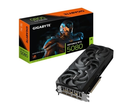 Aucune photo du produit GIGABYTE GeForce RTX 5080 WINDFORCE SFF 16G, GV-N5080WF3-16GD
