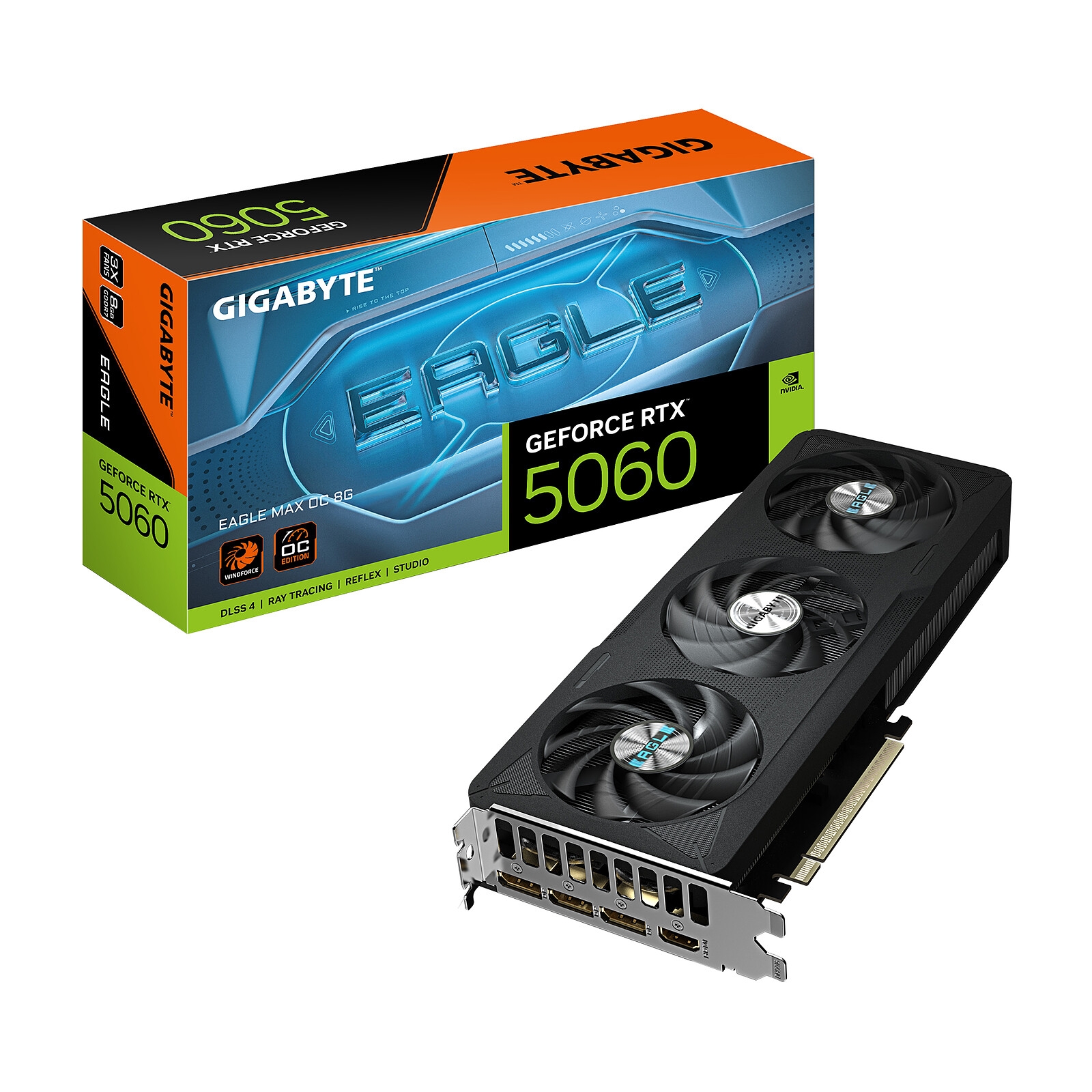 Aucune photo du produit GIGABYTE GeForce RTX 5060 EAGLE MAX OC GV-N5060EAGLEMAX OC-8GD 1.0