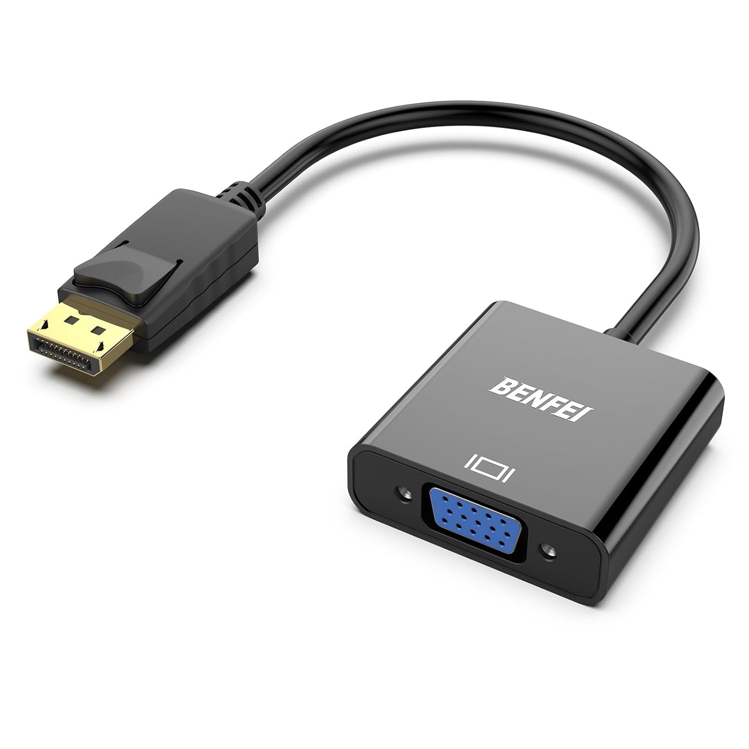 BENFEI Adaptateur DisplayPort vers VGA plaqué Or DP vers VGA (mâle vers Femelle) FullHD.