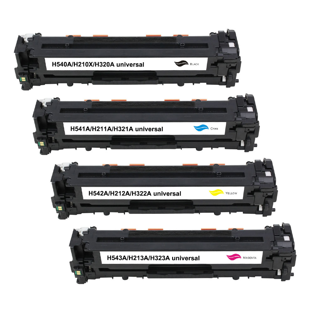 Toners Compatibles HP CF210X (Pack de 4), 2400 pages (Black) et 3x1800 pages (couleurs), pour Canon i-SENSYS LBP5050, LBP7100CN, LBP7110cw, MF623Cn, MF628CW, MF8030CN, MF8040CN, MF8050CN, MF8080CW, MF8280CW, HP Color LaserJet CM1312, CM1312NFI, CP1215, CP1515N, CP1518NI, 1514N, CP1217, CP1510, M251nw, M276nw, CM1415, CP1525. 